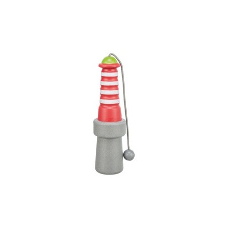 TRIXIE Hunde-Wasserspielzeug Leuchtturm am Seil rot-weiß, Länge: ca. 20 cm