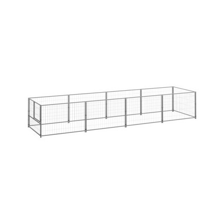VidaXL Hundezwinger Stahl silber 4 m, 1 m, 70 cm