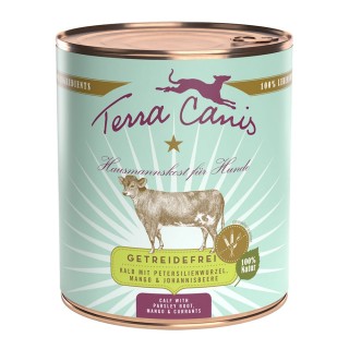 Terra Canis Getreidefrei 6 x 800 g - Kalb mit Petersilienwurzel, Mango & Johannisbeere