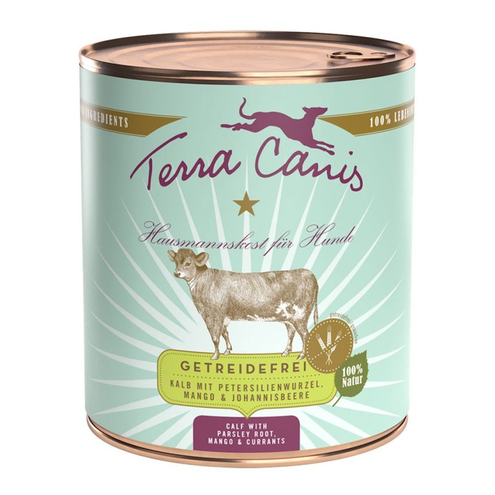 Terra Canis Getreidefrei 6 x 800 g - Kalb mit Petersilienwurzel, Mango & Johannisbeere