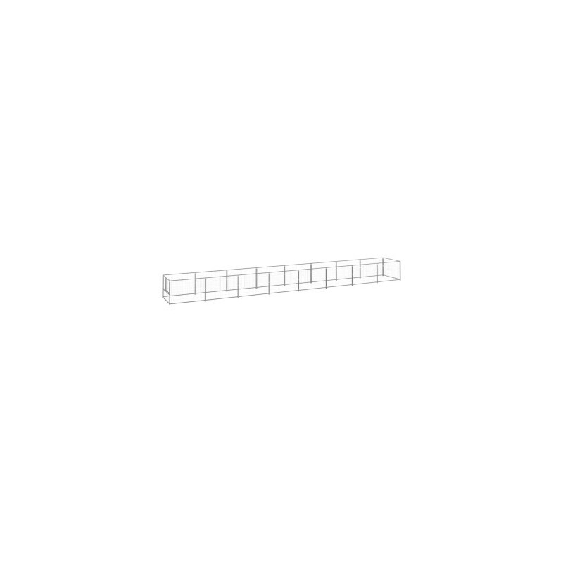 VidaXL Hundezwinger Stahl silber 8 m, 1 m, 70 cm