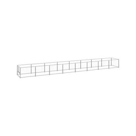 VidaXL Hundezwinger Stahl silber 8 m, 1 m, 70 cm
