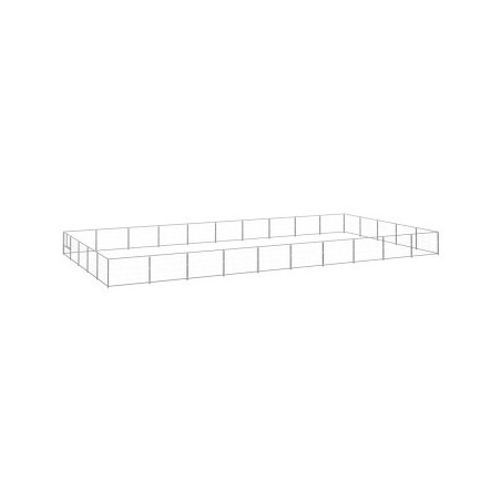 VidaXL Hundezwinger Stahl silber 10 m, 5 m, 70 cm