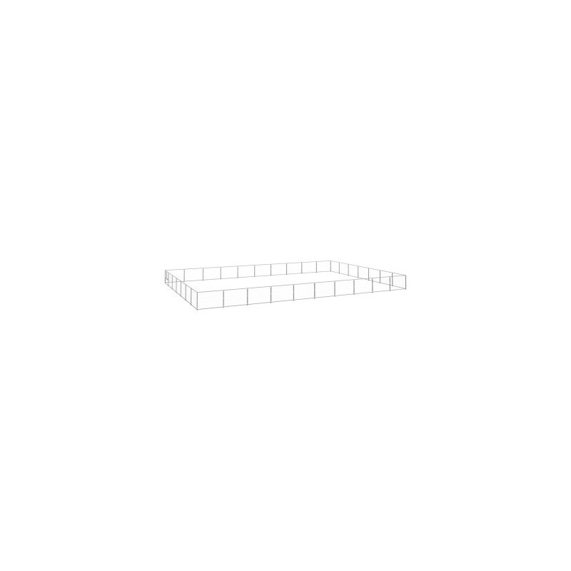 VidaXL Hundezwinger Stahl silber 10 m, 7 m, 70 cm