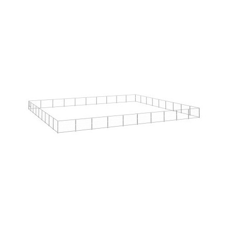 VidaXL Hundezwinger Stahl silber 10 m, 9 m, 70 cm