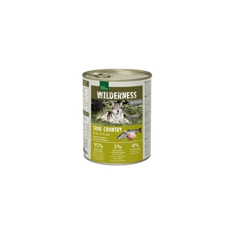 REAL NATURE WILDERNESS Nassfutter für Hunde Senior True Country, Huhn und Lachs 12x800 g