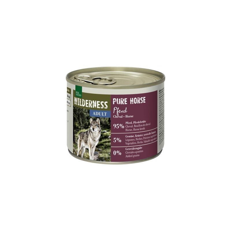 REAL NATURE WILDERNESS Nassfutter für Hunde Adult Pure Horse, Pferd 24x200 g