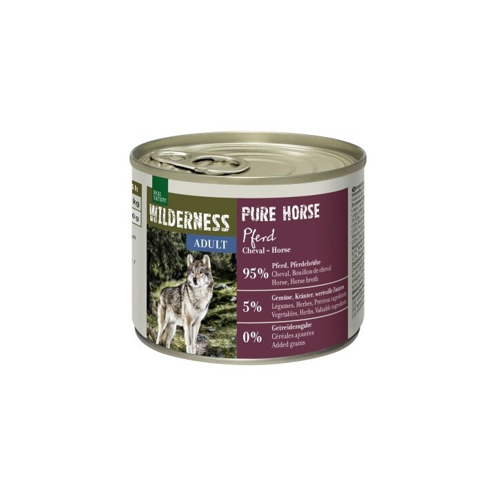 REAL NATURE WILDERNESS Nassfutter für Hunde Adult Pure Horse, Pferd 24x200 g