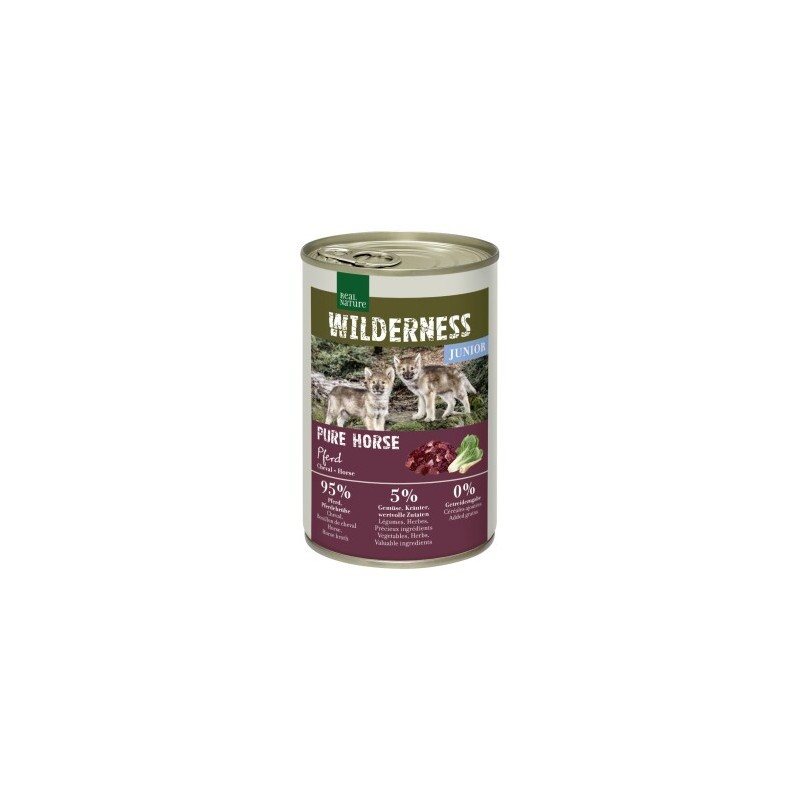 REAL NATURE WILDERNESS Nassfutter für Hunde Junior Pure Horse, Pferd 24x400 g