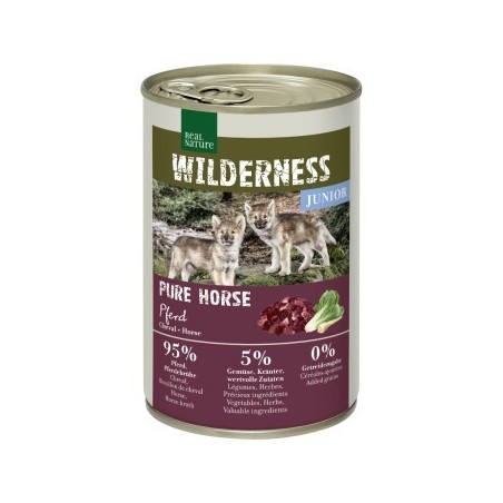 REAL NATURE WILDERNESS Nassfutter für Hunde Junior Pure Horse, Pferd 24x400 g