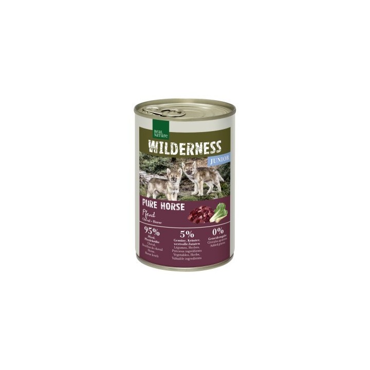 REAL NATURE WILDERNESS Nassfutter für Hunde Junior Pure Horse, Pferd 24x400 g