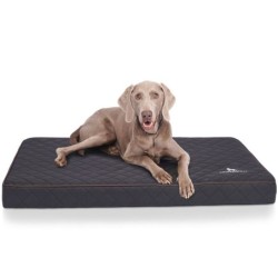 Knuffelwuff Orthopädische Hundematte Juna aus laser-gestepptem Kunstleder schwarz XXL