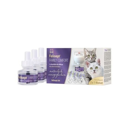 Felisept Family Comfort Nachfüllflakon im Mehrkatzenhaushalt 3x45 ml