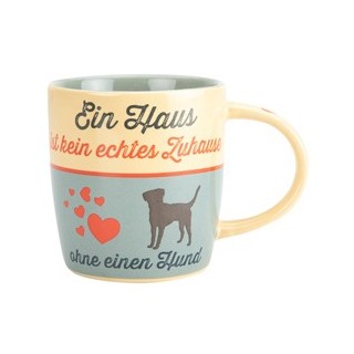 Kaffeebecher Nostalgic Art Home & Dog blau-beige, Höhe: ca. 9 cm, Durchmesser:  ca. 8,5 cm