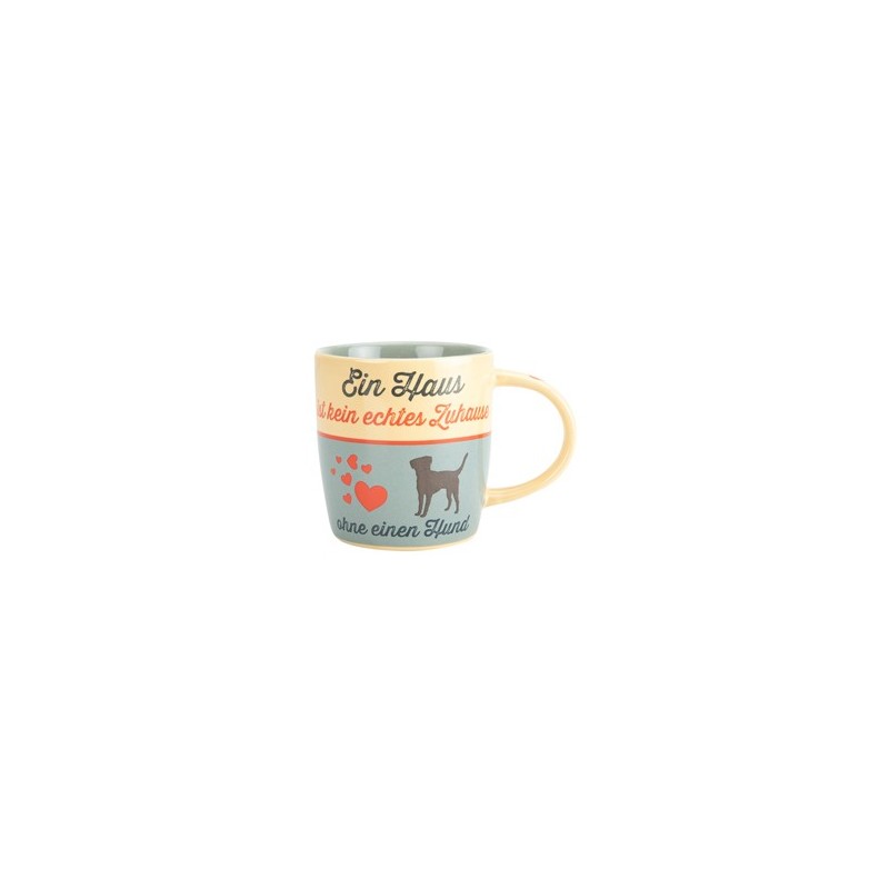 Kaffeebecher Nostalgic Art Home & Dog blau-beige, Höhe: ca. 9 cm, Durchmesser:  ca. 8,5 cm