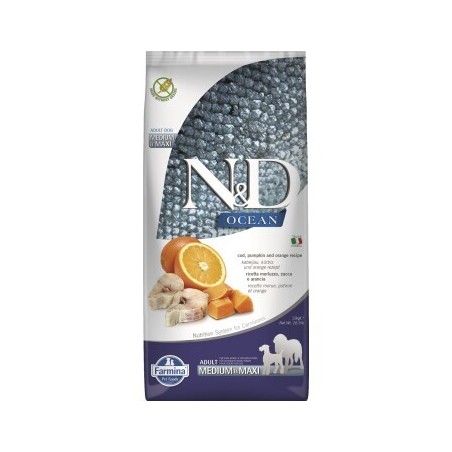 N&D Farmina Ocean Adult Medium/Maxi Kabeljau, Kürbis & Orange 2,5 kg