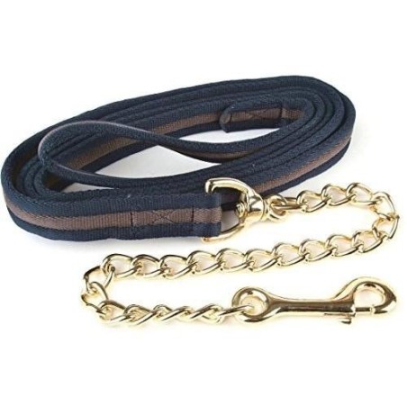 Hy Soft Gurtband Führzügel mit Kette One Size grau/schwarz