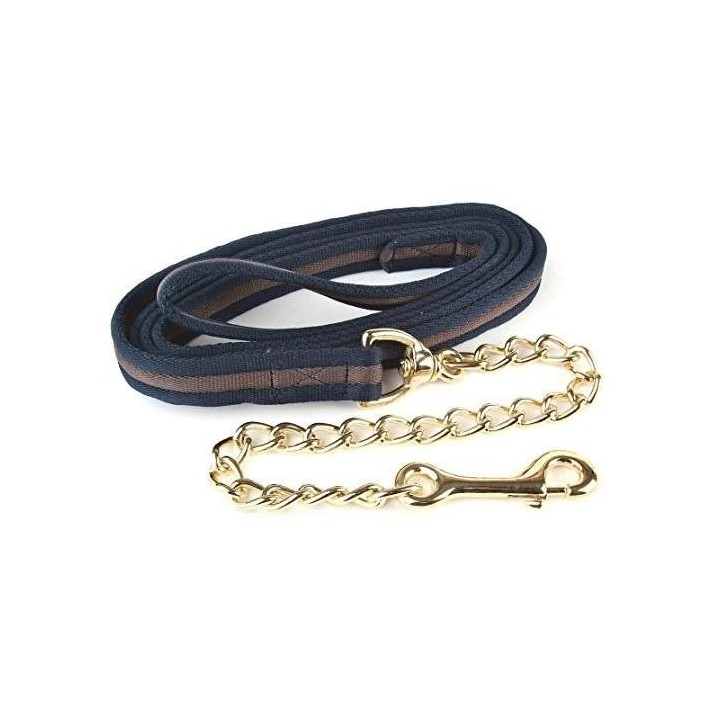 Hy Soft Gurtband Führzügel mit Kette One Size grau/schwarz