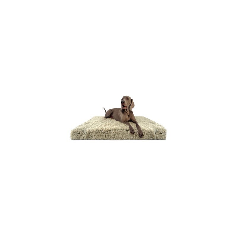 Tierlando ® Orthopädische Hundematratze PITT Shaggy ORTHO PLUS beige 80 cm, 13 cm, 60 cm