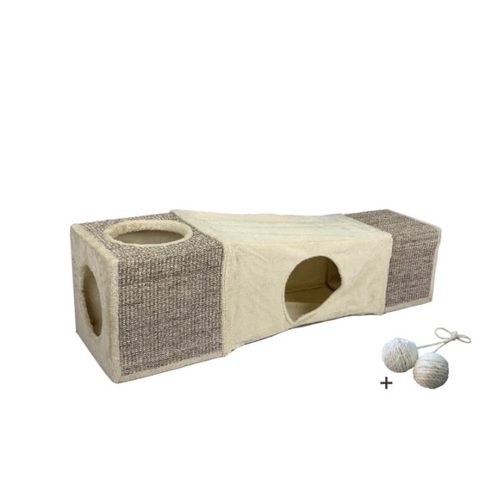 Rohrschneider ® Spieltunnel Sisal , mit Gratis-Spielball, beige