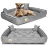 Velours-Hundebett, Katzenbett, Sofa, Laufstall, Grau, 4 Größen M schlachtschiff grau