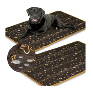 Hundebett MATTE 100x70 cm Wasserdicht, 3 MUSTER 2 GRÖSSEN 100x70, 120x80 L gold