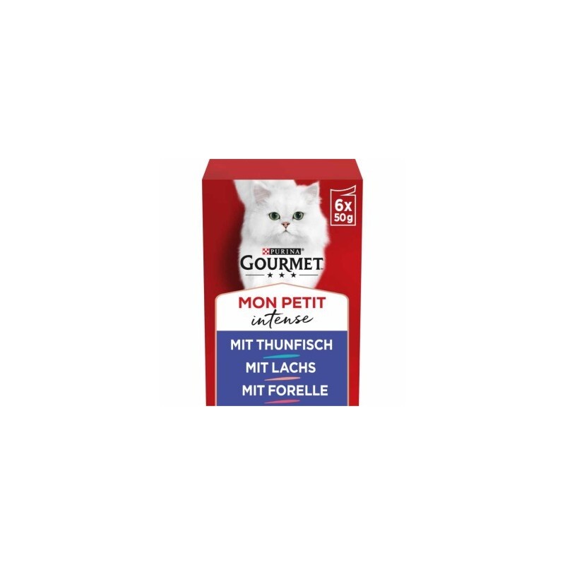 GOURMET Mon Petit Intense 8x6x50g mit Thunfisch, Lachs, Forelle