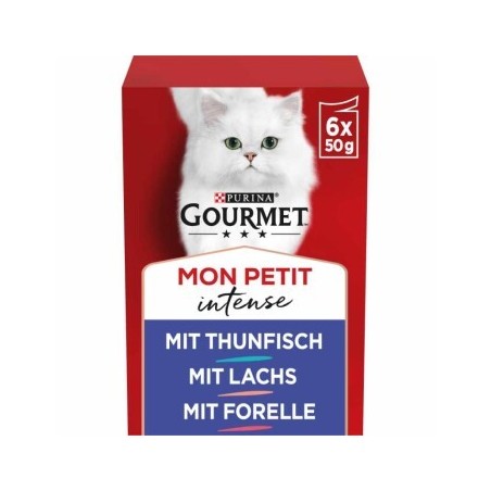 GOURMET Mon Petit Intense 8x6x50g mit Thunfisch, Lachs, Forelle