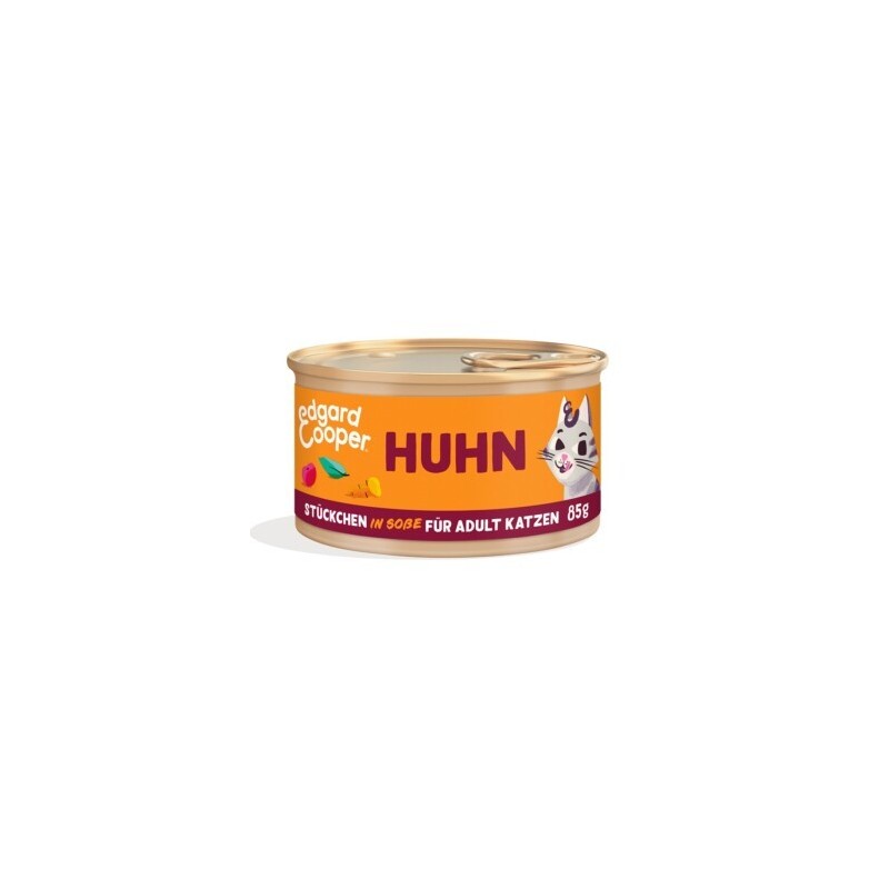 Edgard & Cooper Nassfutter Katze Adult Stückchen in Soße Huhn 36x85 g