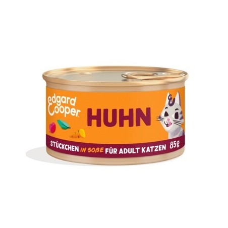 Edgard & Cooper Nassfutter Katze Adult Stückchen in Soße Huhn 36x85 g