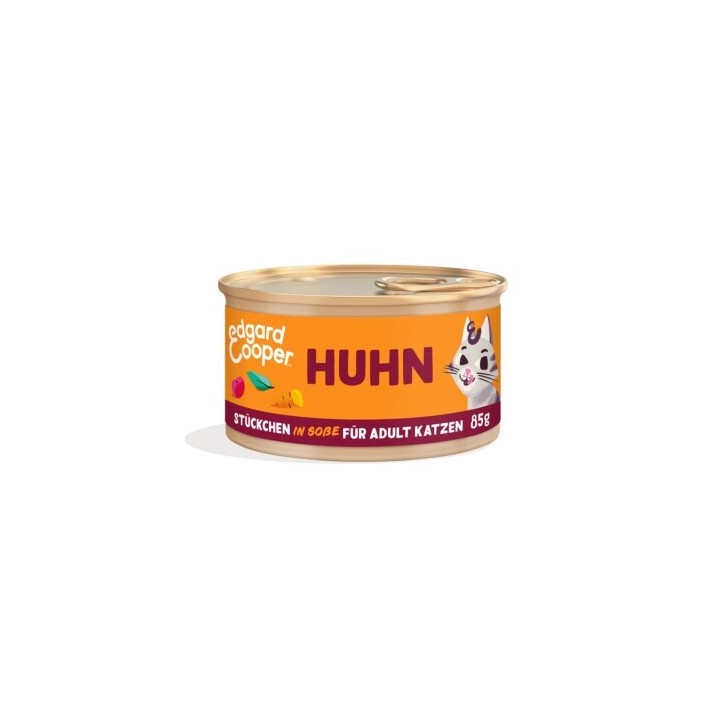 Edgard & Cooper Nassfutter Katze Adult Stückchen in Soße Huhn 36x85 g