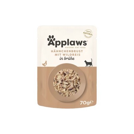 Applaws Nassfutter Katze Adult Hühnerbrust und Wild Reis 24x70 g