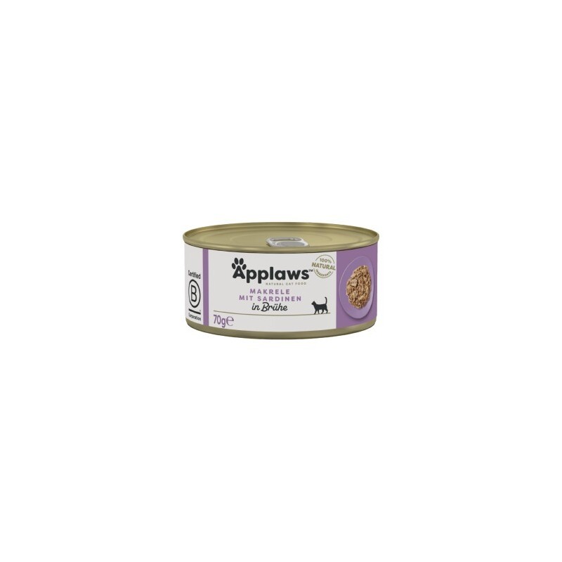 Applaws Nassfutter Katze Adult in Brühe Makrele mit Sardine 96x70 g