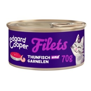 Edgard & Cooper Nassfutter Katze Adult Filets Thunfisch und Garnelen 96x70 g