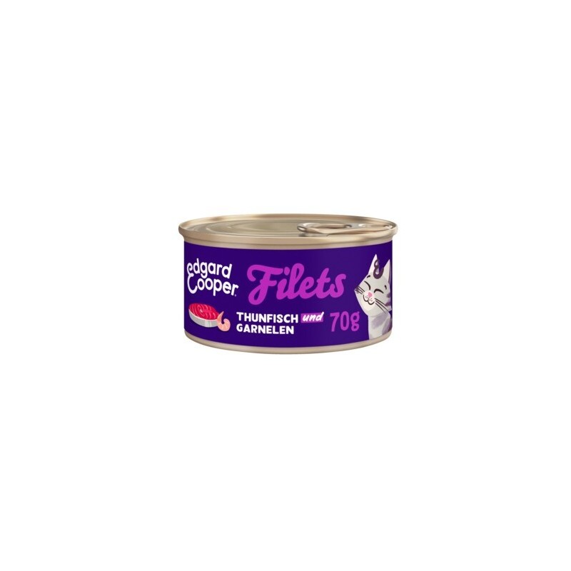 Edgard & Cooper Nassfutter Katze Adult Filets Thunfisch und Garnelen 96x70 g