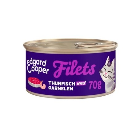 Edgard & Cooper Nassfutter Katze Adult Filets Thunfisch und Garnelen 96x70 g