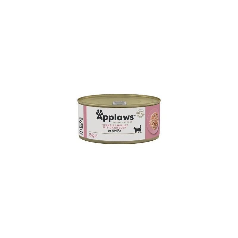 Applaws Nassfutter Katze Adult in Brühe Thunfisch mit Garnelen 96x156 g
