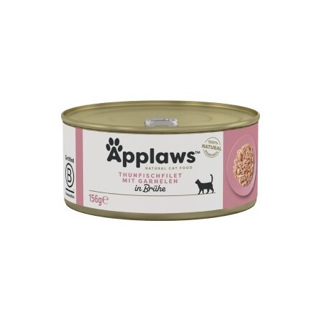 Applaws Nassfutter Katze Adult in Brühe Thunfisch mit Garnelen 96x156 g