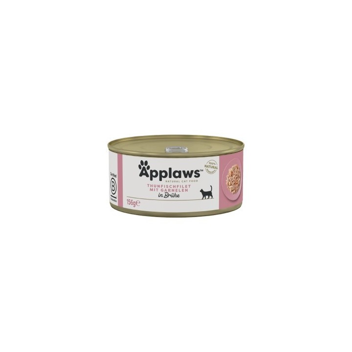 Applaws Nassfutter Katze Adult in Brühe Thunfisch mit Garnelen 96x156 g