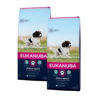 EUKANUBA Trockenfutter Hund Active Medium Breed Adult, mit Huhn 2x3 kg