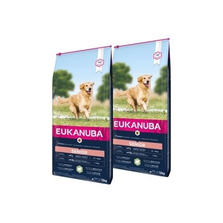 EUKANUBA Trockenfutter Hund Large & Giant Breed Senior, Lamm & Reis 2x12 kg