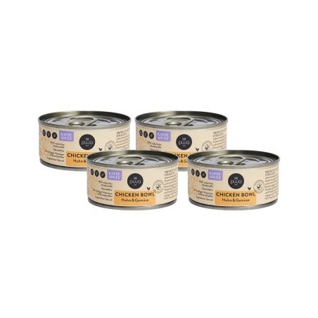 PUJA Premium Nassfutter Chicken Bowl für Katzen 4x100g