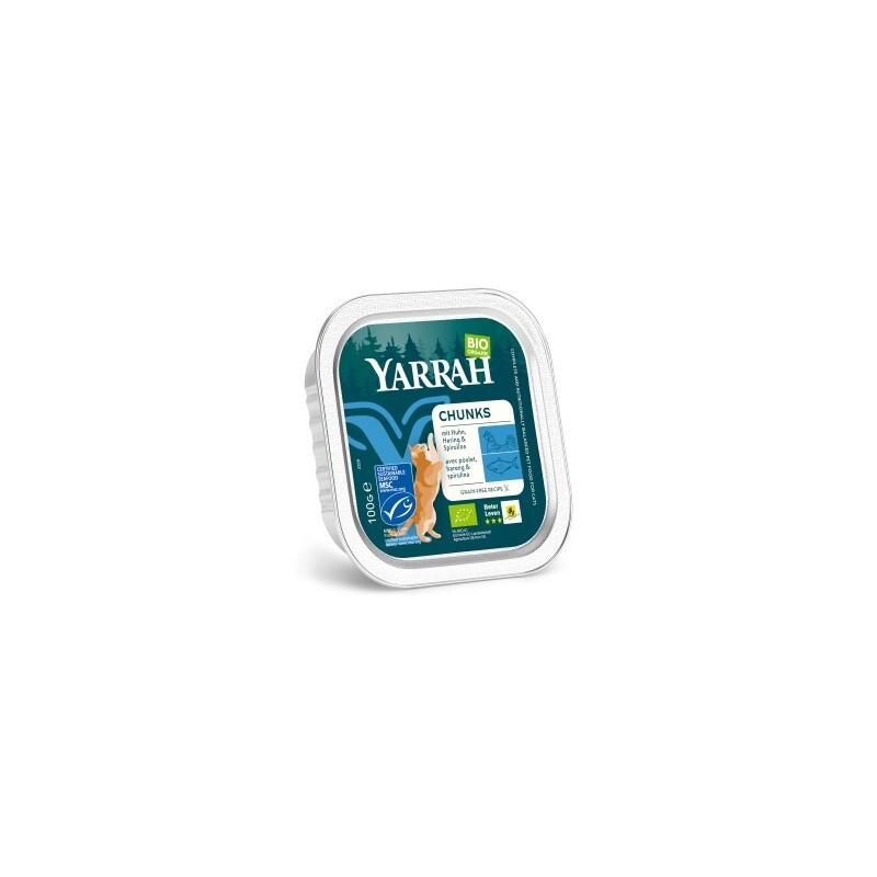 Yarrah Adult Bio Bröckchen in Soße 16x100 g Huhn und Fisch