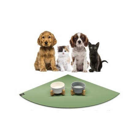 SANOZOO ® - Napfunterlage Eckrund - Öko-Tex und Made in Germany blassgrün 60 cm, 60 cm