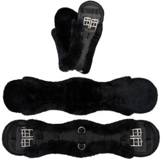 Equinate Kurzgurt Luke anatomisch Lammfell schwarz 60 cm