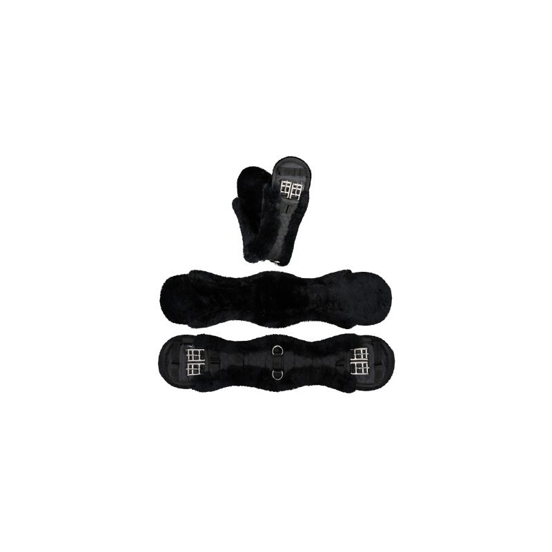 Equinate Kurzgurt Luke anatomisch Lammfell schwarz 60 cm