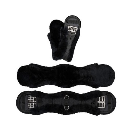 Equinate Kurzgurt Luke anatomisch Lammfell schwarz 60 cm