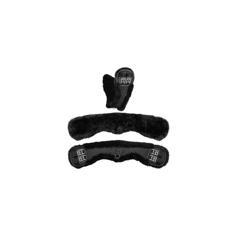 Equinate Mondgurt anatomisch Lammfell schwarz 60 cm