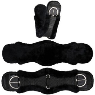 Equinate Westerngurt Classical anatomisch Lammfell schwarz 90 cm