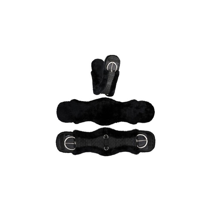 Equinate Westerngurt Classical anatomisch Lammfell schwarz 90 cm